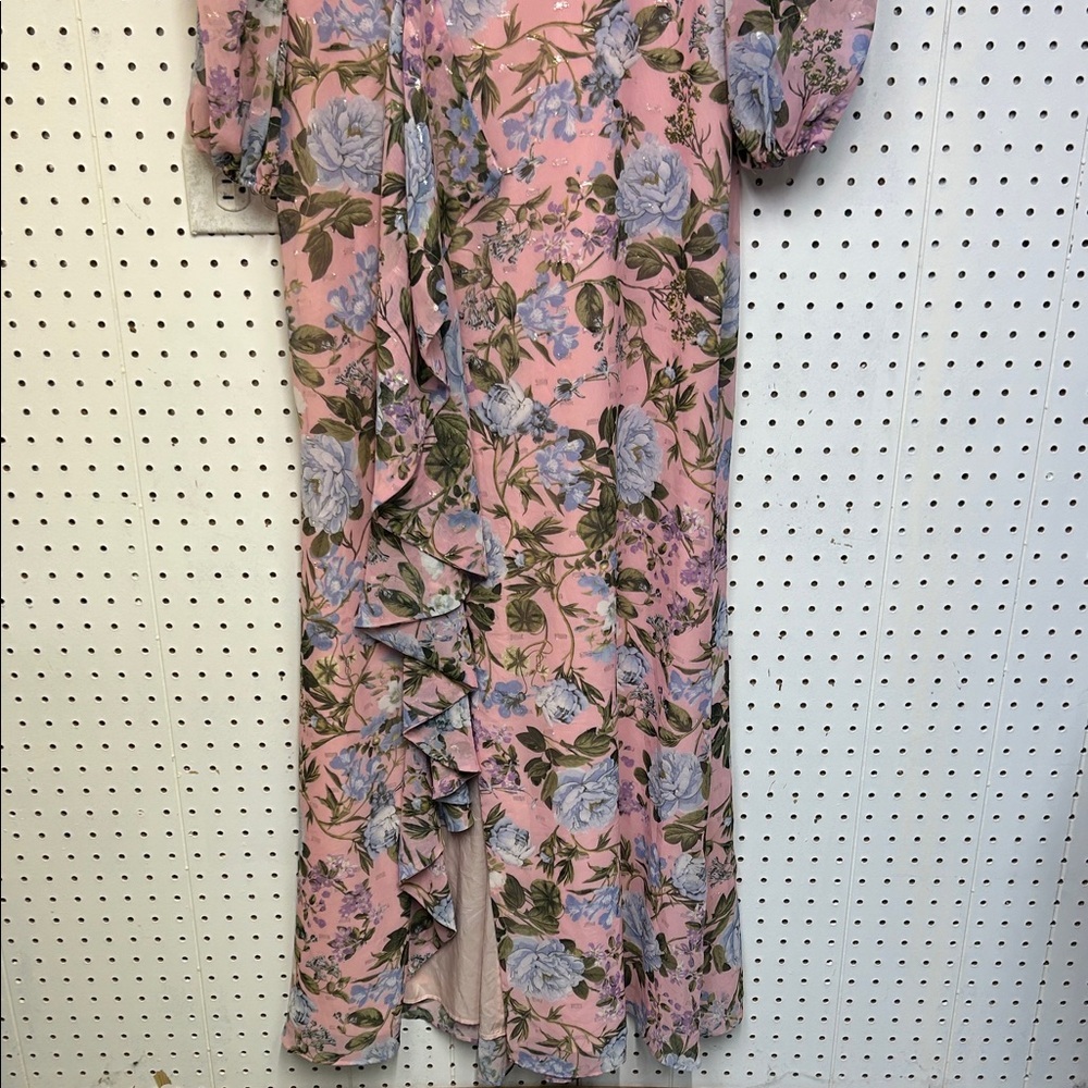Eliza J Pink Floral Long Sleeve Maxi Dress - Picture 9 of 9